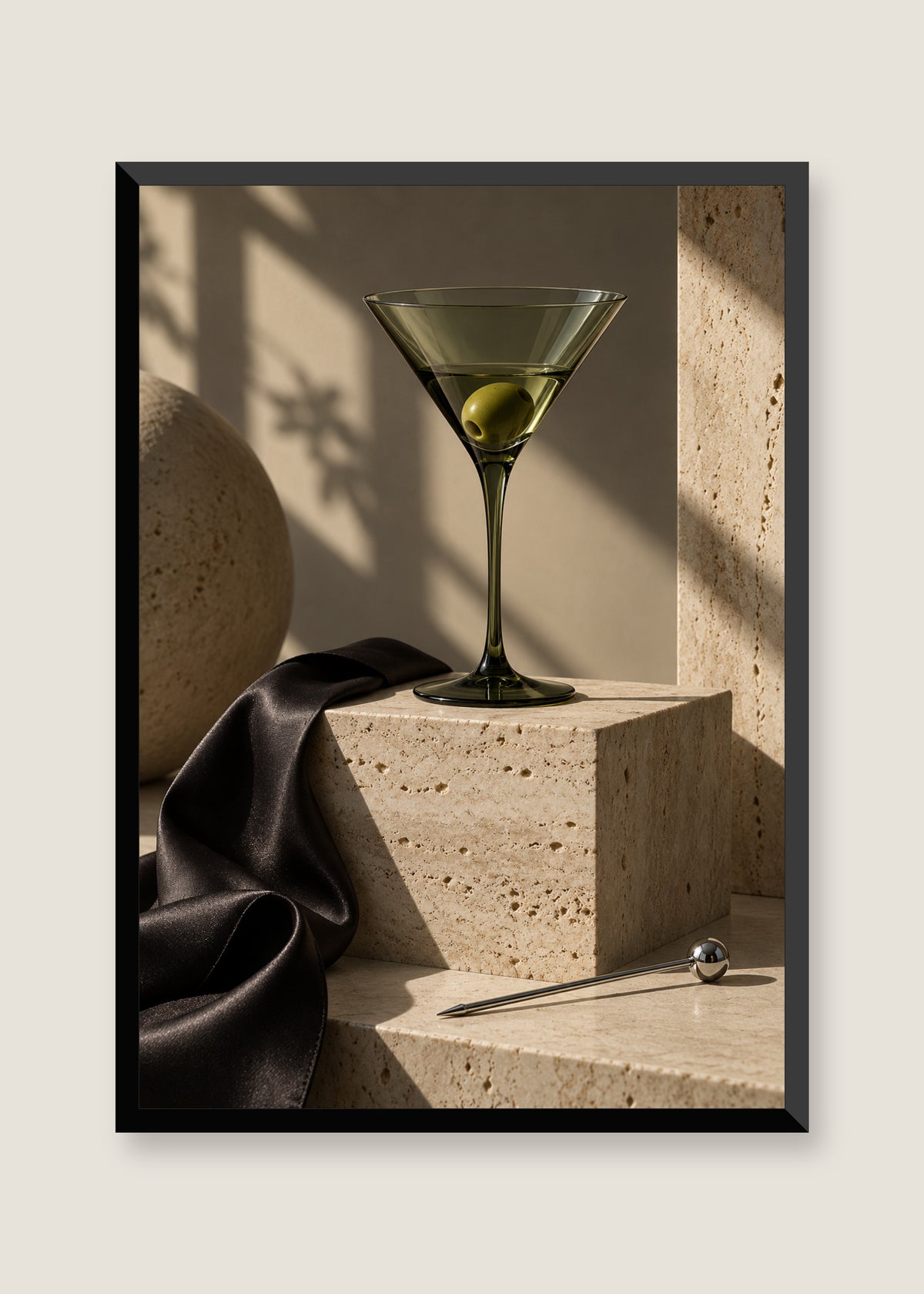 The Last Olive, No mat with black frame