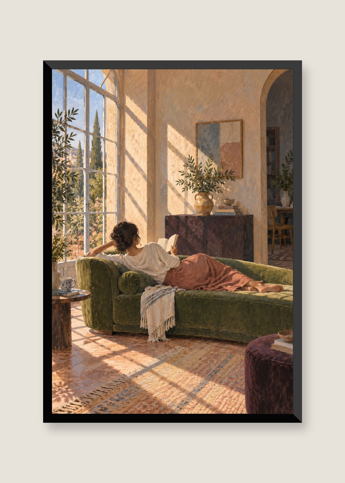 The Sunroom Pause, No mat with black frame