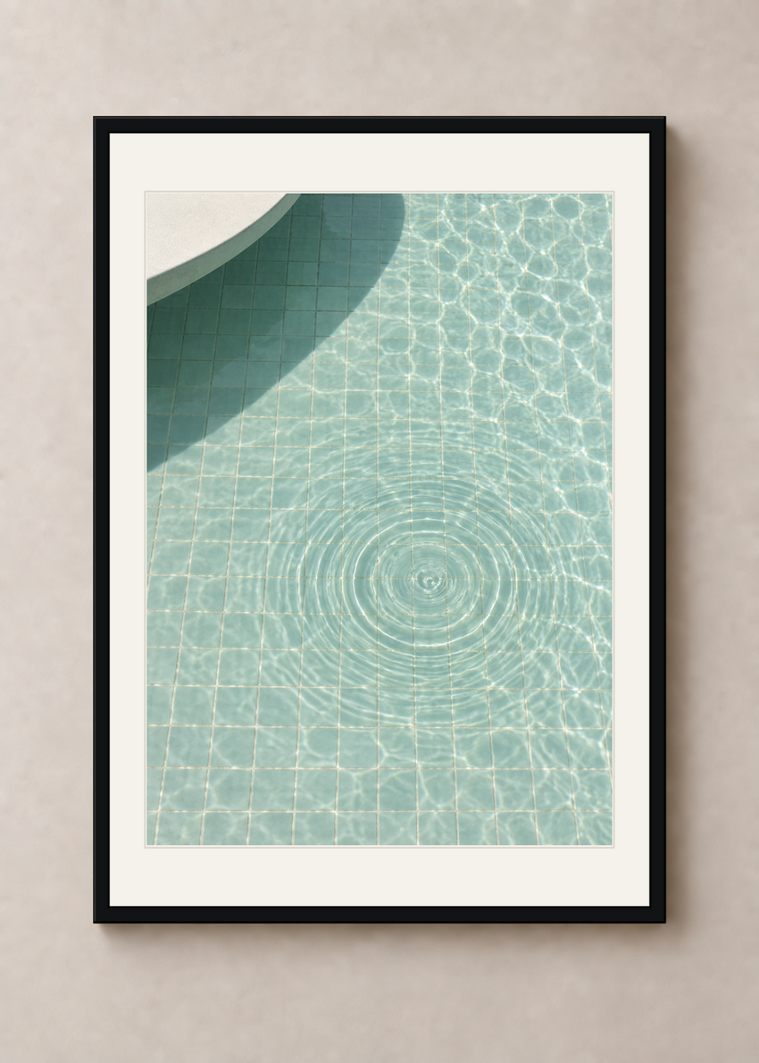 The Water Remembers, black framed 50 x 70 cm presentation with white mat