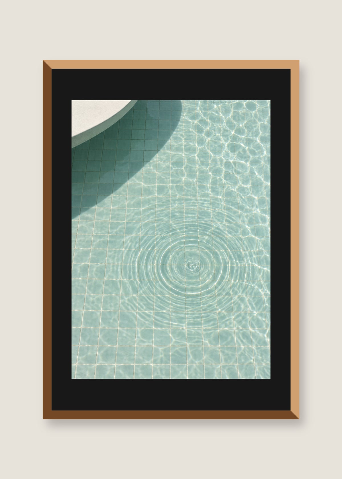 The Water Remembers, Black mat with natural oak frame