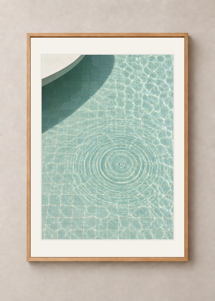 The Water Remembers, oak framed 50 x 70 cm presentation with white mat