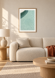 The Water Remembers, oak framed lifestyle room presentation with white mat