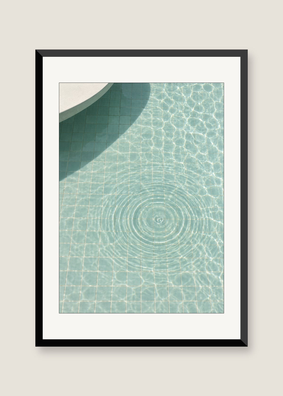 The Water Remembers, White mat with black frame