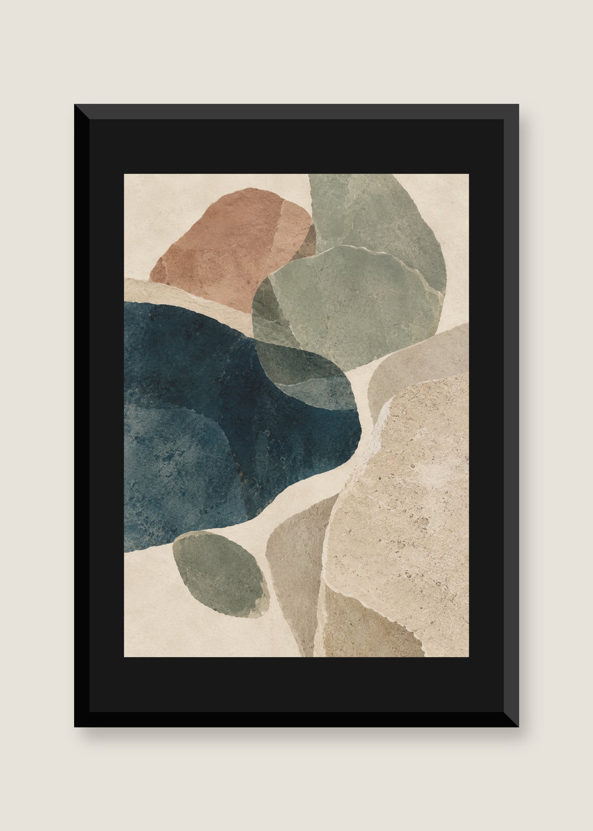 Tidal Forms I, Black mat with black frame