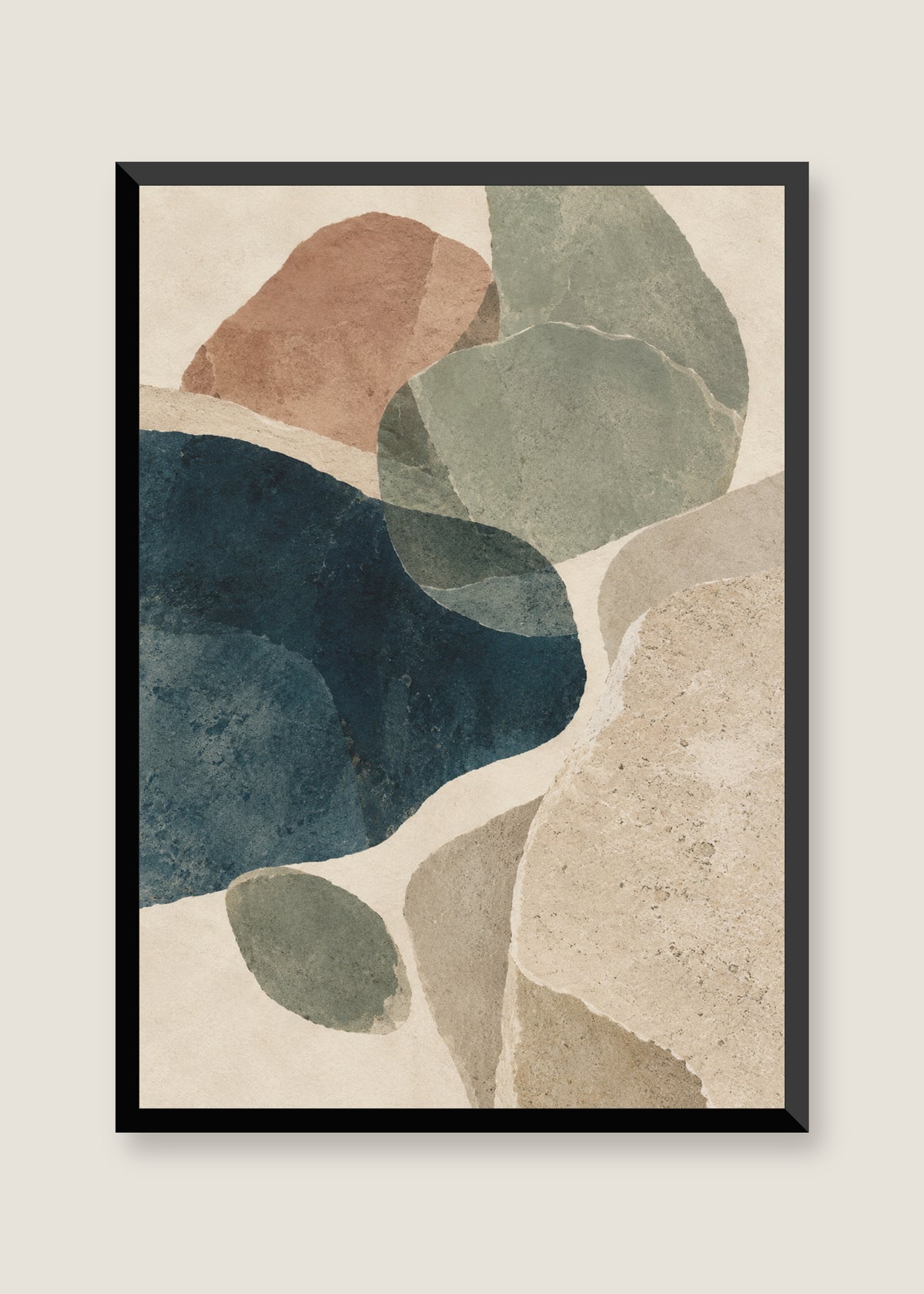 Tidal Forms I, No mat with black frame
