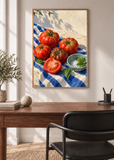 Tomatoes at the Lido framed art print in a modern interior