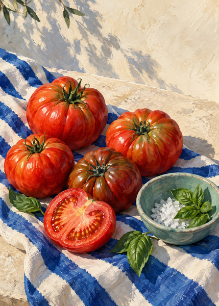 Tomatoes at the Lido artwork-only art print