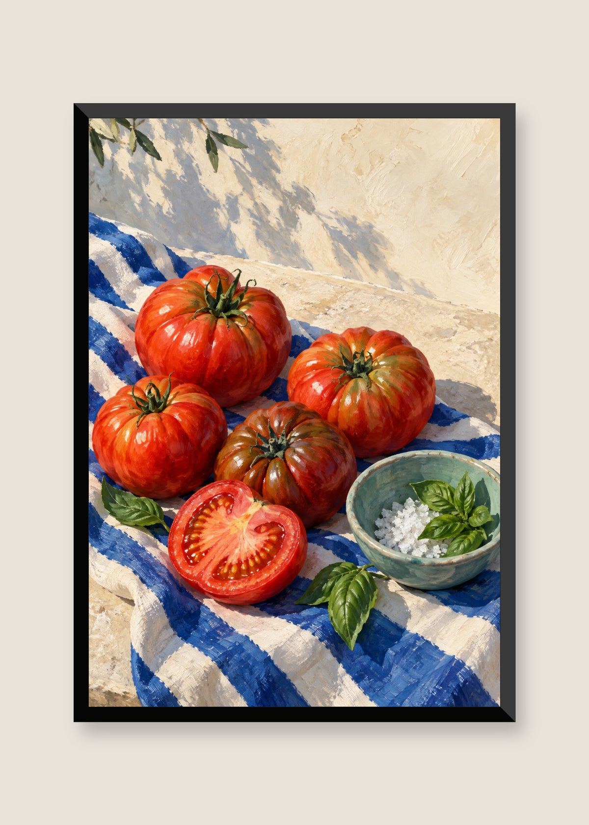 Tomatoes at the Lido, No mat with black frame