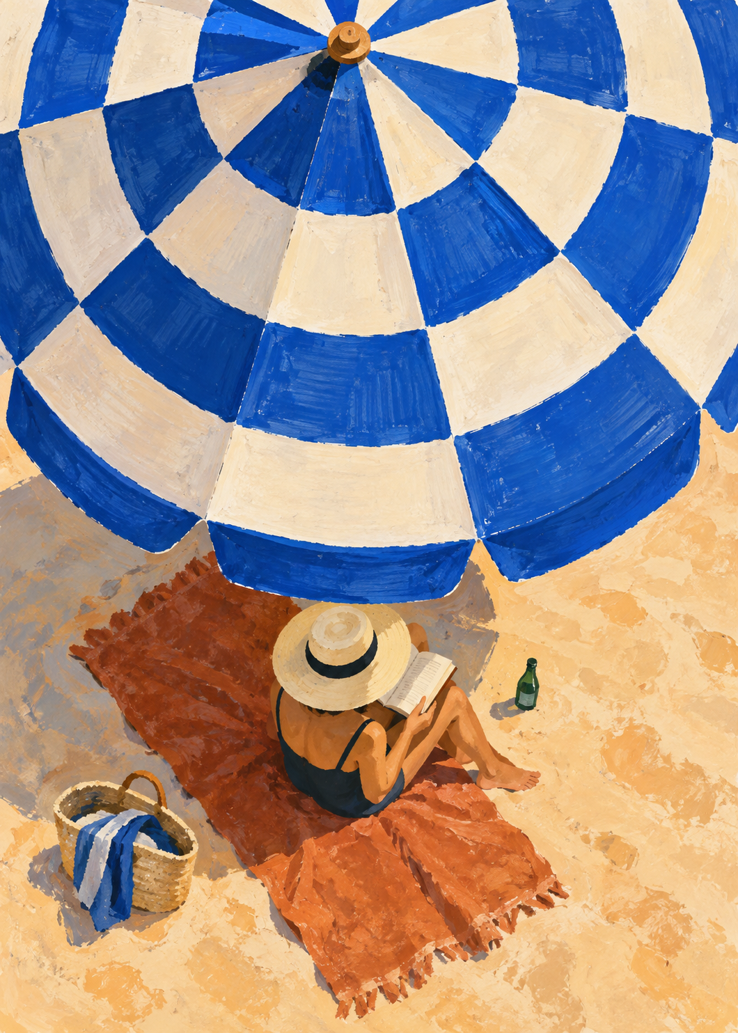 Under the Blue Parasol artwork-only art print