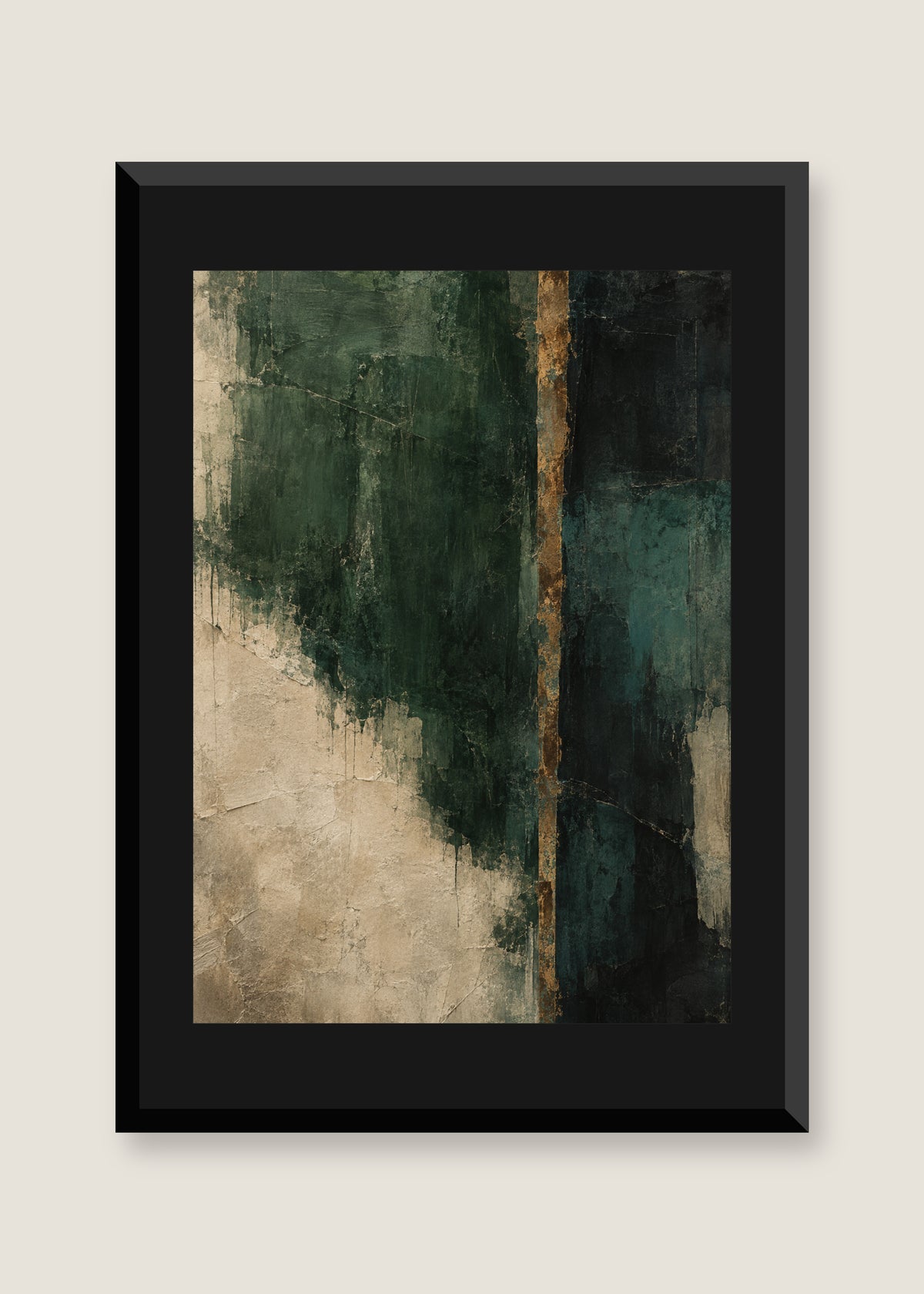 Verdant Relic, Black mat with black frame