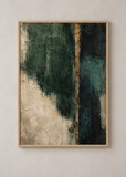 Verdant Relic, framed 50 by 70 centimetre art print in natural wood