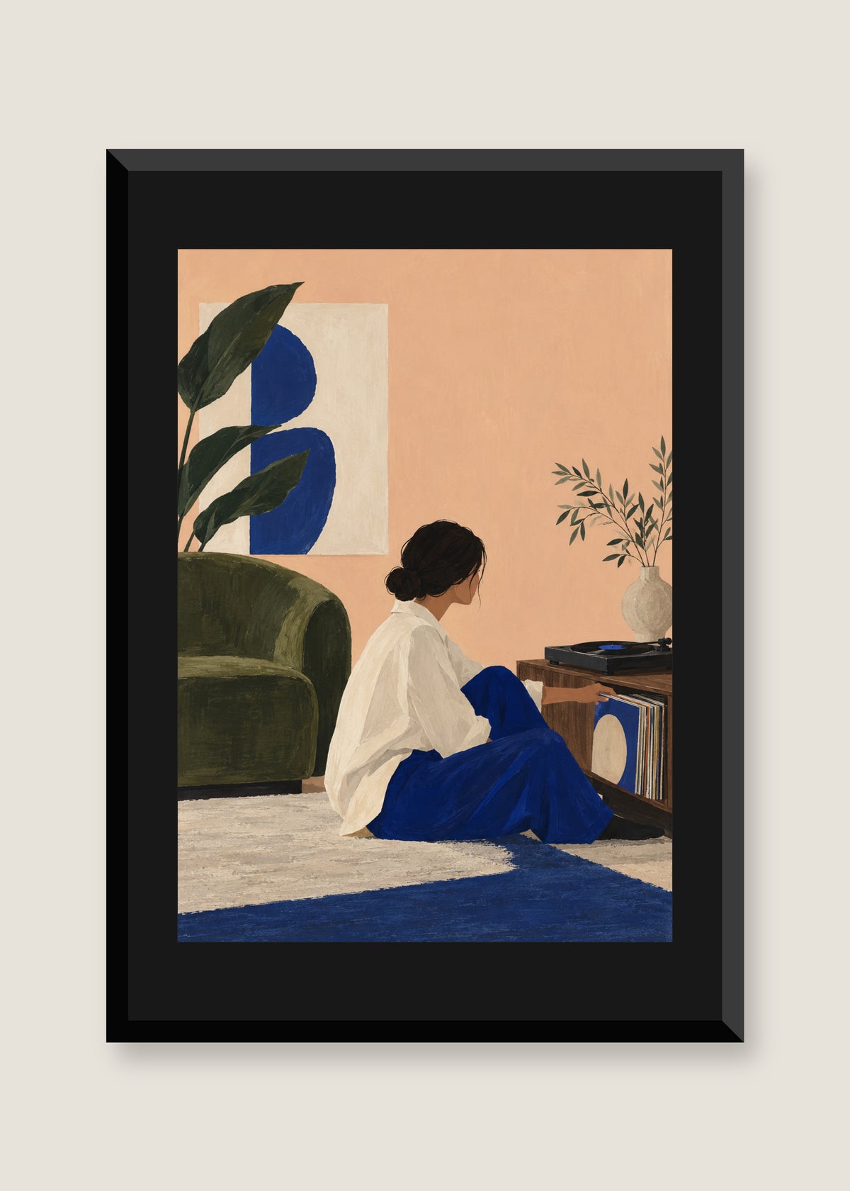 Vinyl Sunday, Black mat with black frame