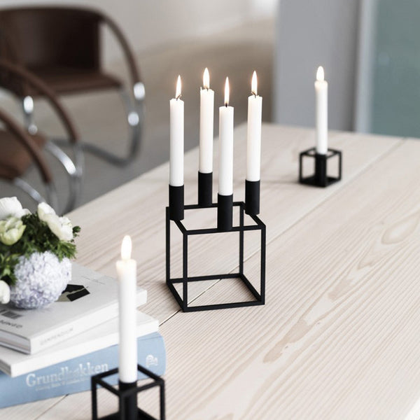 Kubus 4 Candle Holder - Black