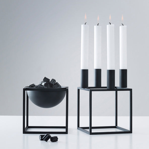 Kubus 4 Candle Holder - Black