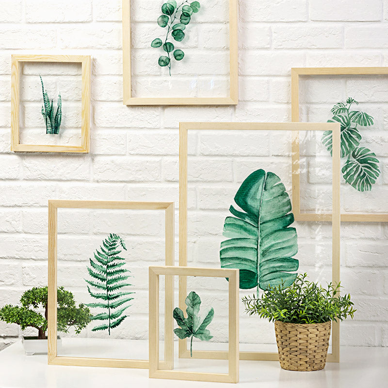 Floating Leaf Print with Oak Frame - 03