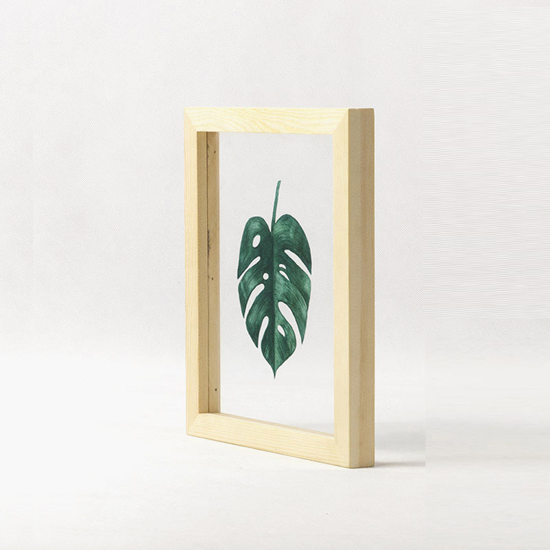 Floating Leaf Print with Oak Frame - 01