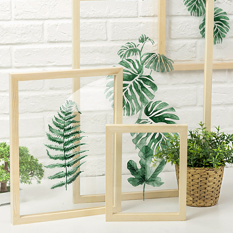Floating Leaf Print with Oak Frame - 01