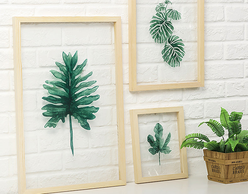 Floating Leaf Print with Oak Frame - 03