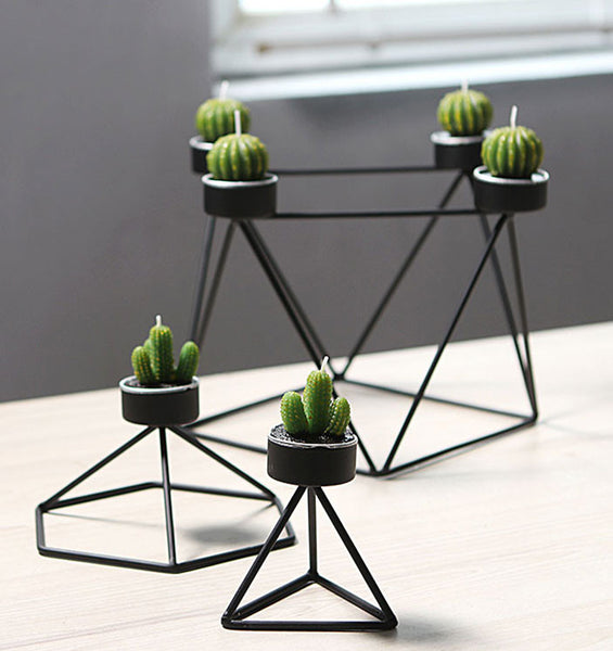 Geo Wire Candle Holder Set