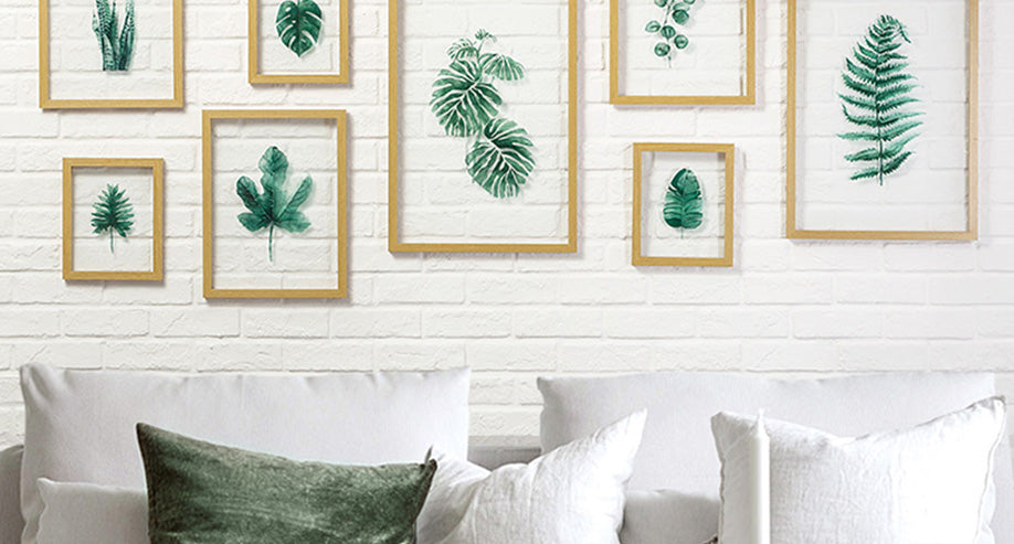 Floating Leaf Print with Oak Frame - 01