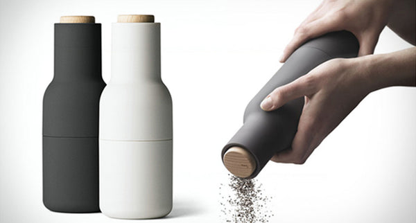 Bottle grinder set carbon + ash (wood lid)