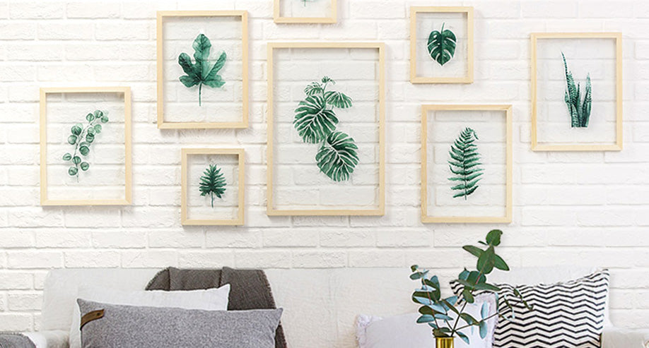 Floating Leaf Print with Oak Frame - 03