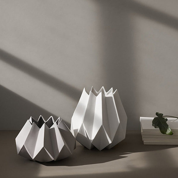 Folded Vase - Charcoal