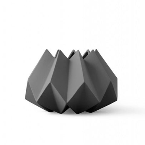Folded Vase - Charcoal